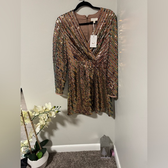 Ted Baker London Sequin Mini Dress. Size 2. - Picture 4 of 6